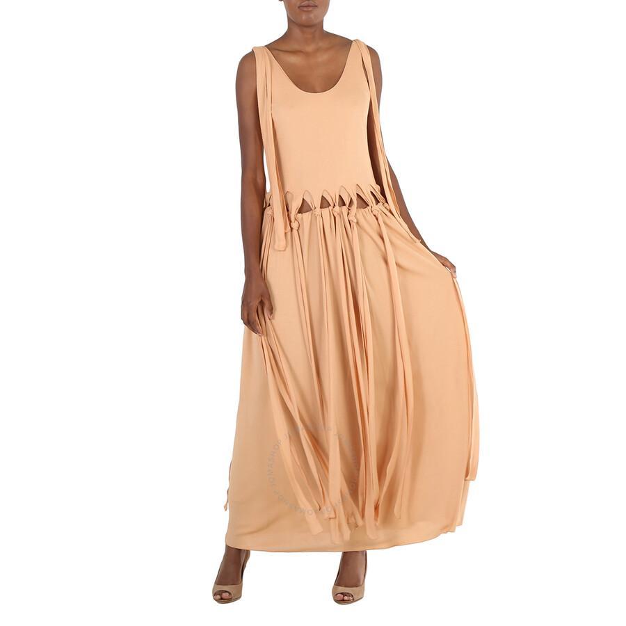 CHLOÉ Chloe Ladies Smoked Ochre Layered Knotted Maxi Dress Product Image