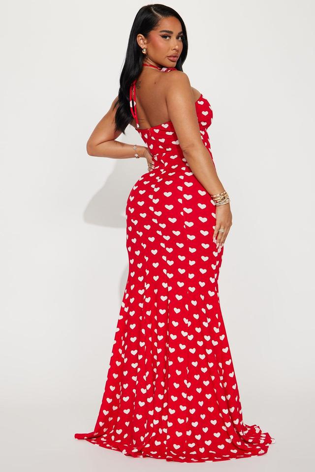 Steel Your Heart Maxi Dress - Red/White Product Image