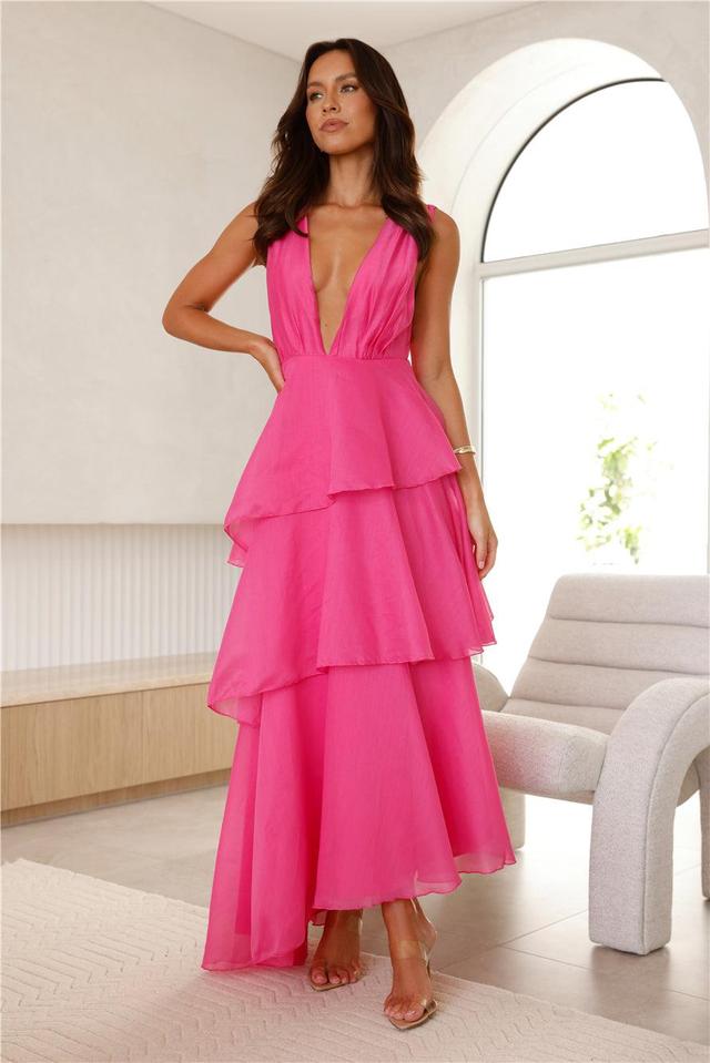 Fashion Zone Maxi Dress Hot Pink Product Image