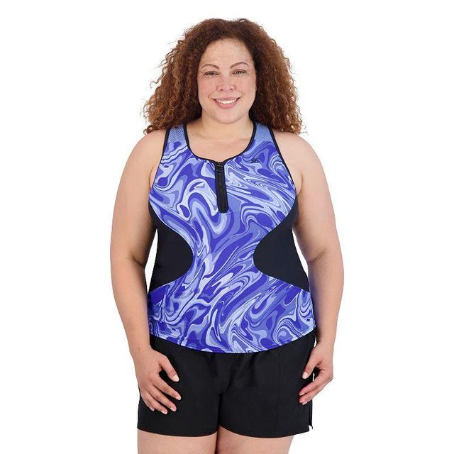 Plus Size ZeroXposur Scuba Tankini Swim Top, Womens Product Image