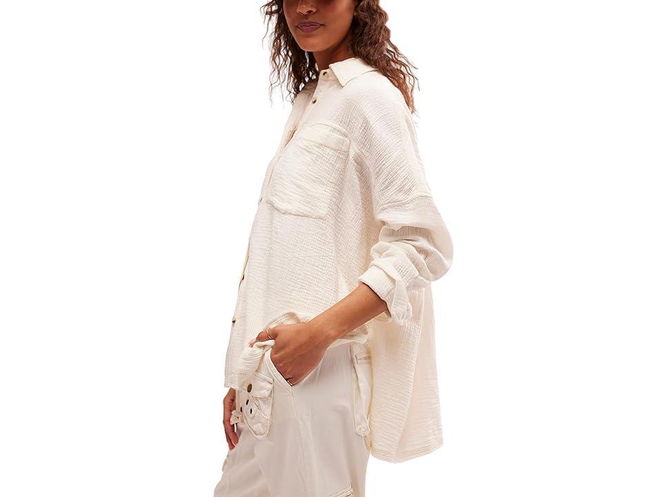 Free People Cardiff Cotton Gauze Button-Up Shirt Product Image