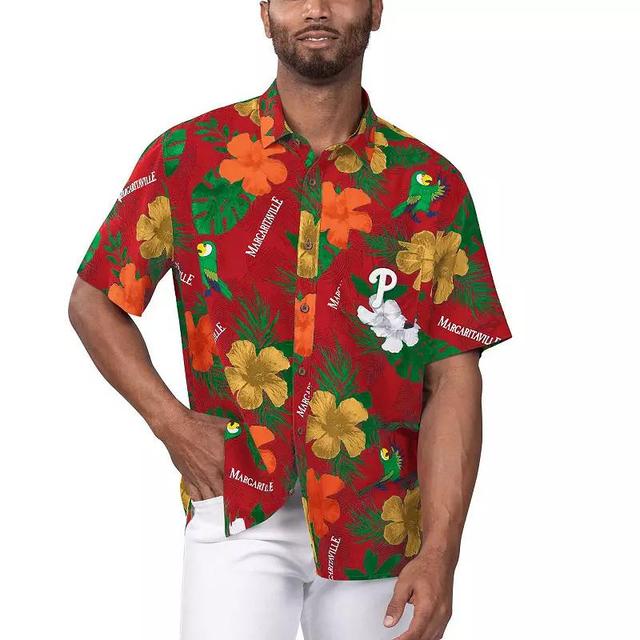 Mens Margaritaville Philadelphia Phillies Island Life Floral Party Button-Up Shirt Product Image