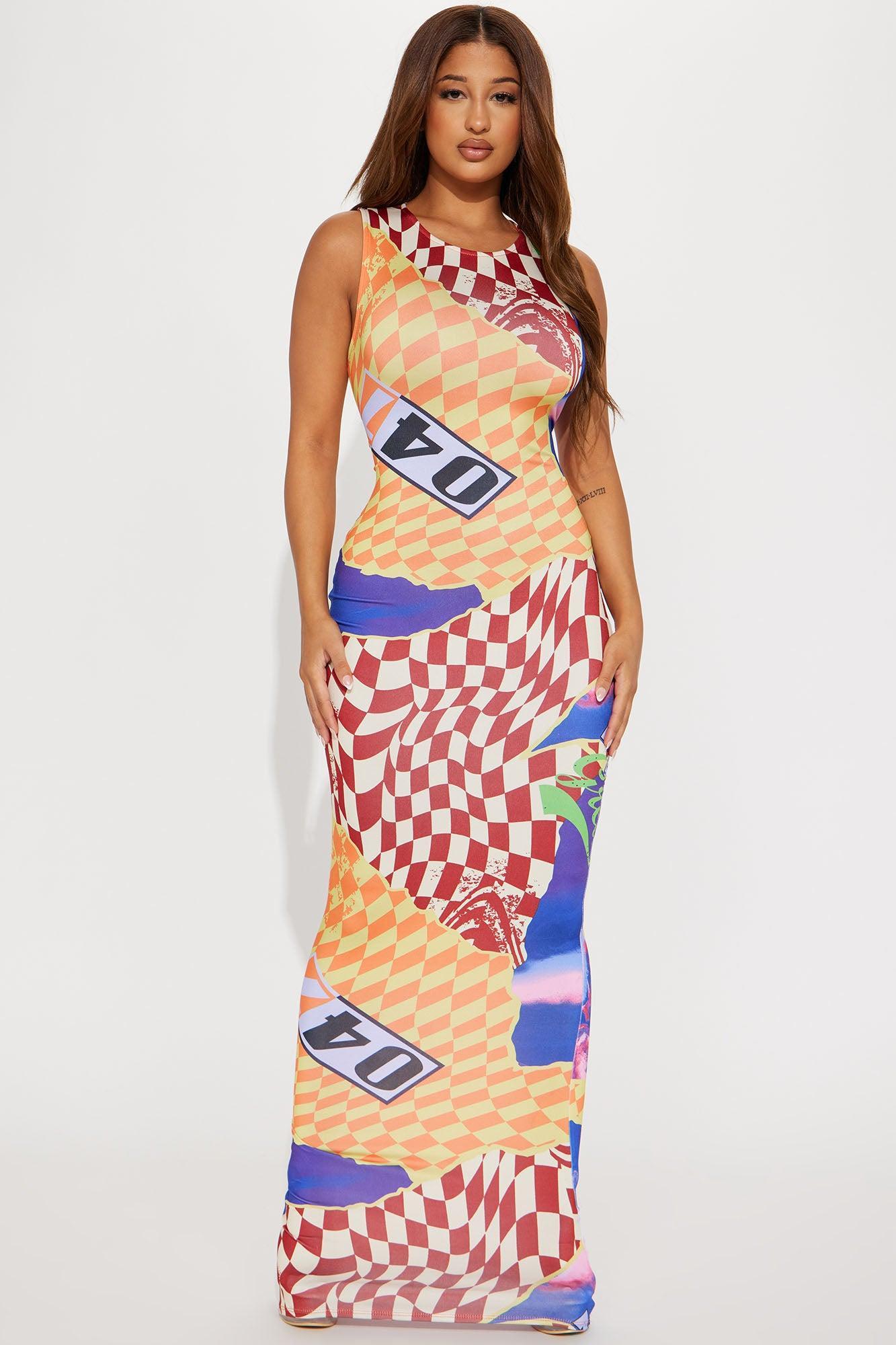 Finish First Sleeveless Maxi Dress - Multi Color Product Image