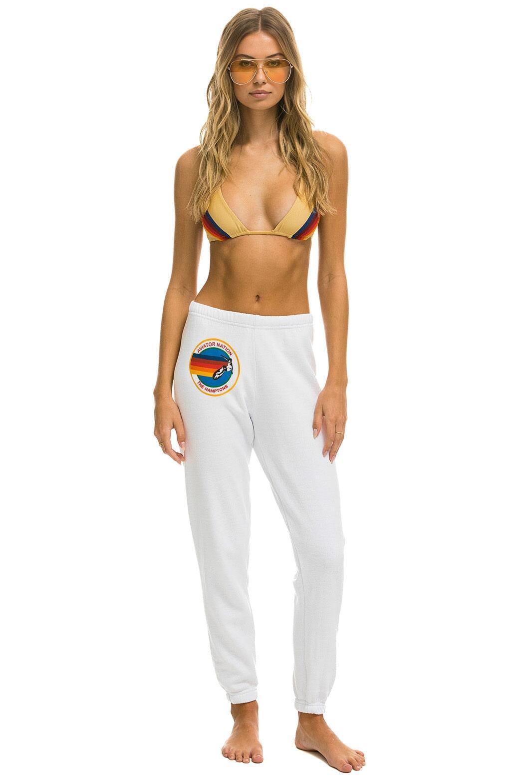 AVIATOR NATION HAMPTONS SWEATPANTS - WHITE Female Product Image