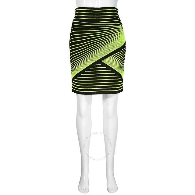 Ladies Black Striped Knit Mini Skirt Product Image