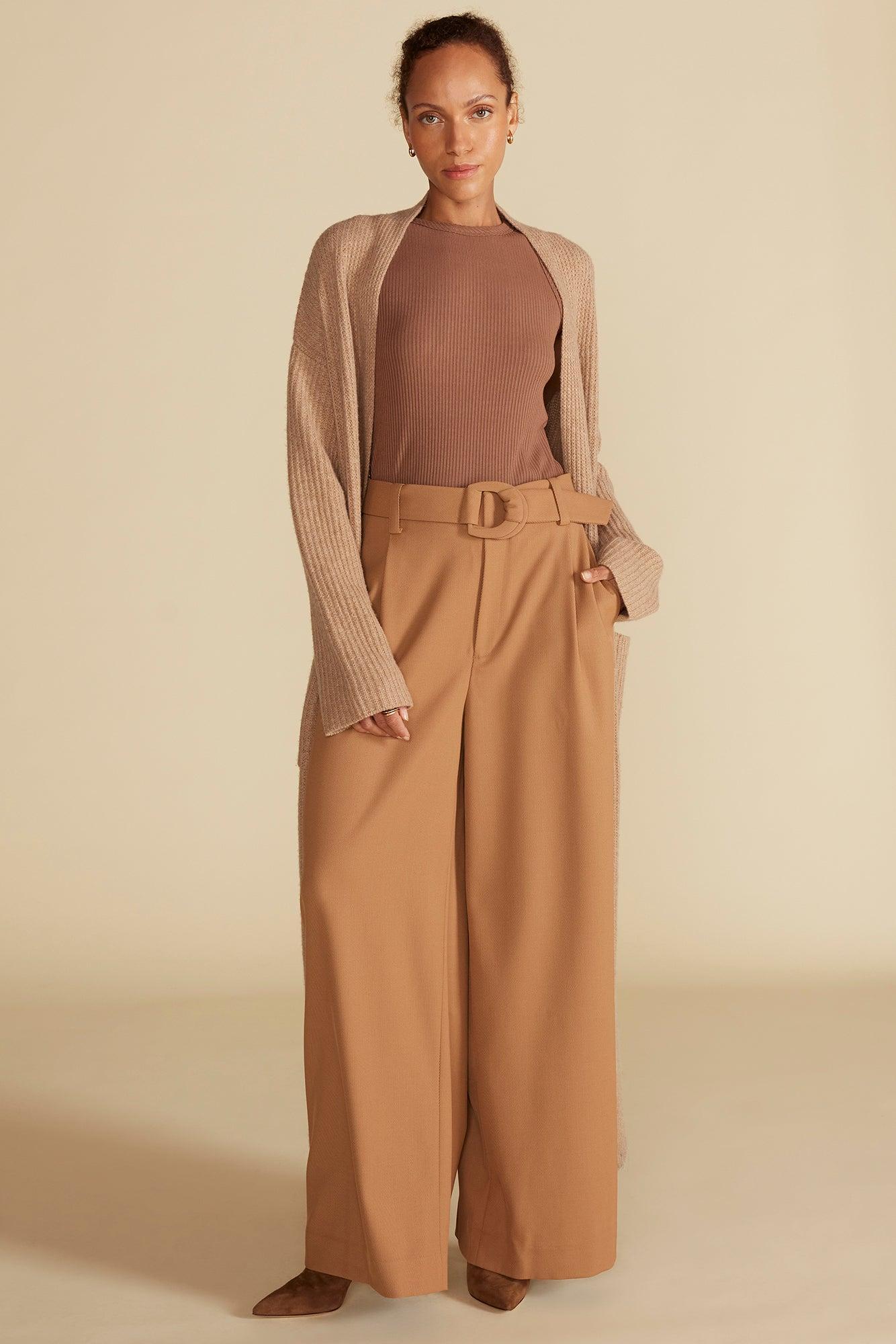 Victoire Wide Leg Pants - Camel Product Image