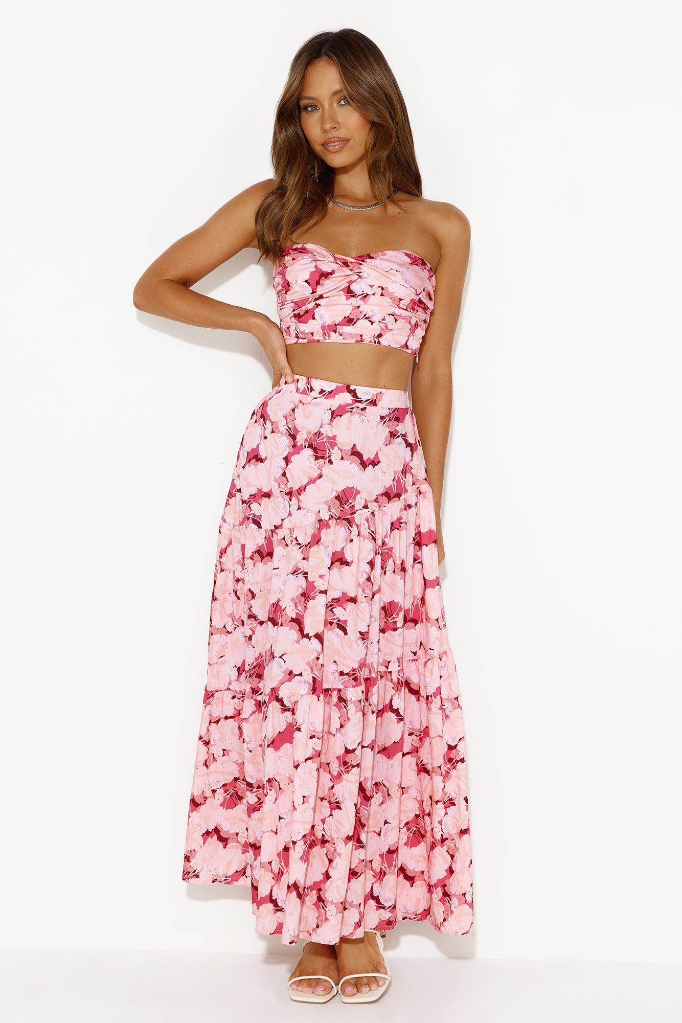 Escaping Reality Maxi Skirt Pink Product Image