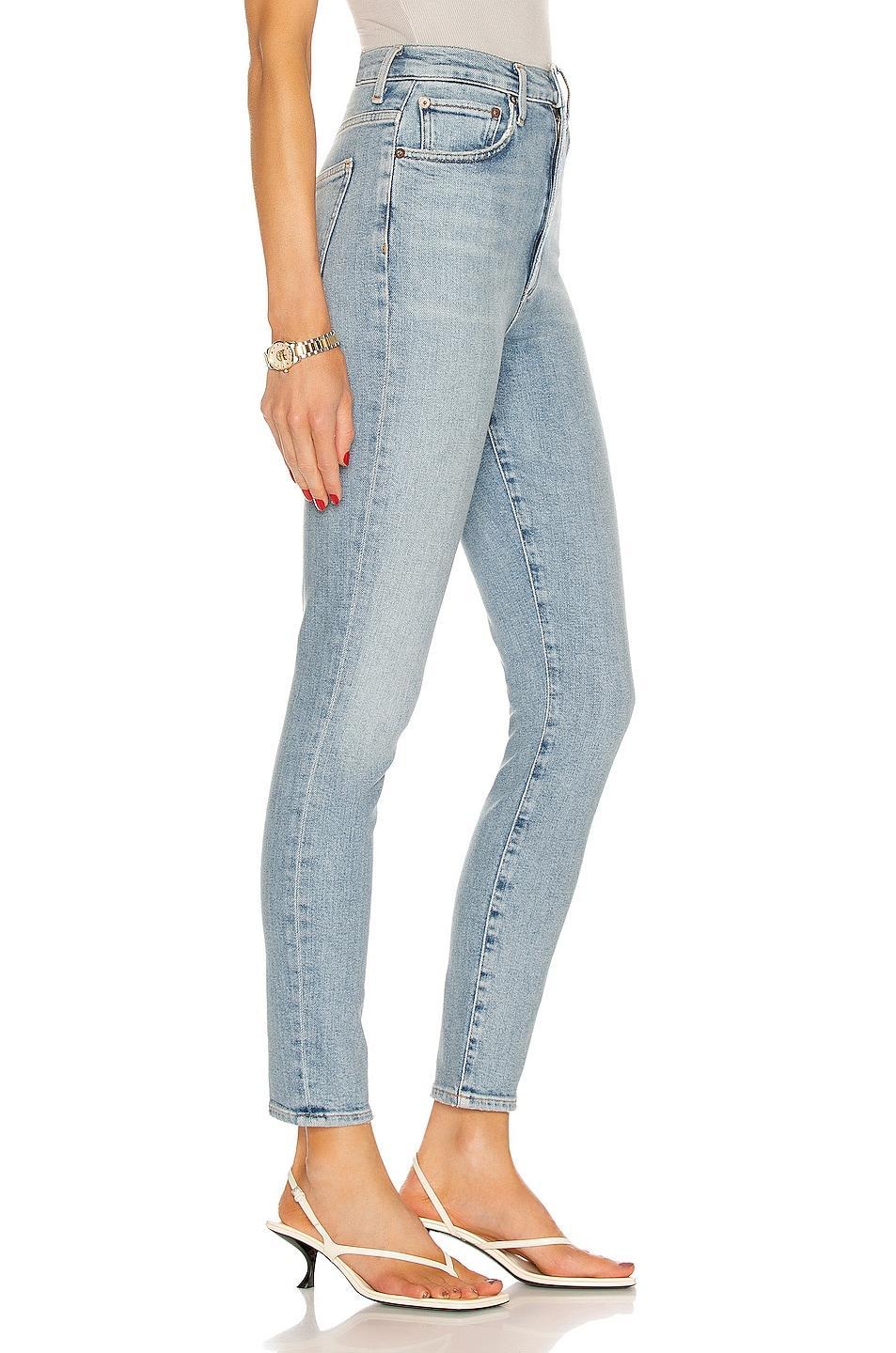 AGOLDE Pinch Waist Skinny in Debut - Blue. Size 24 (also in 23, 32). Product Image