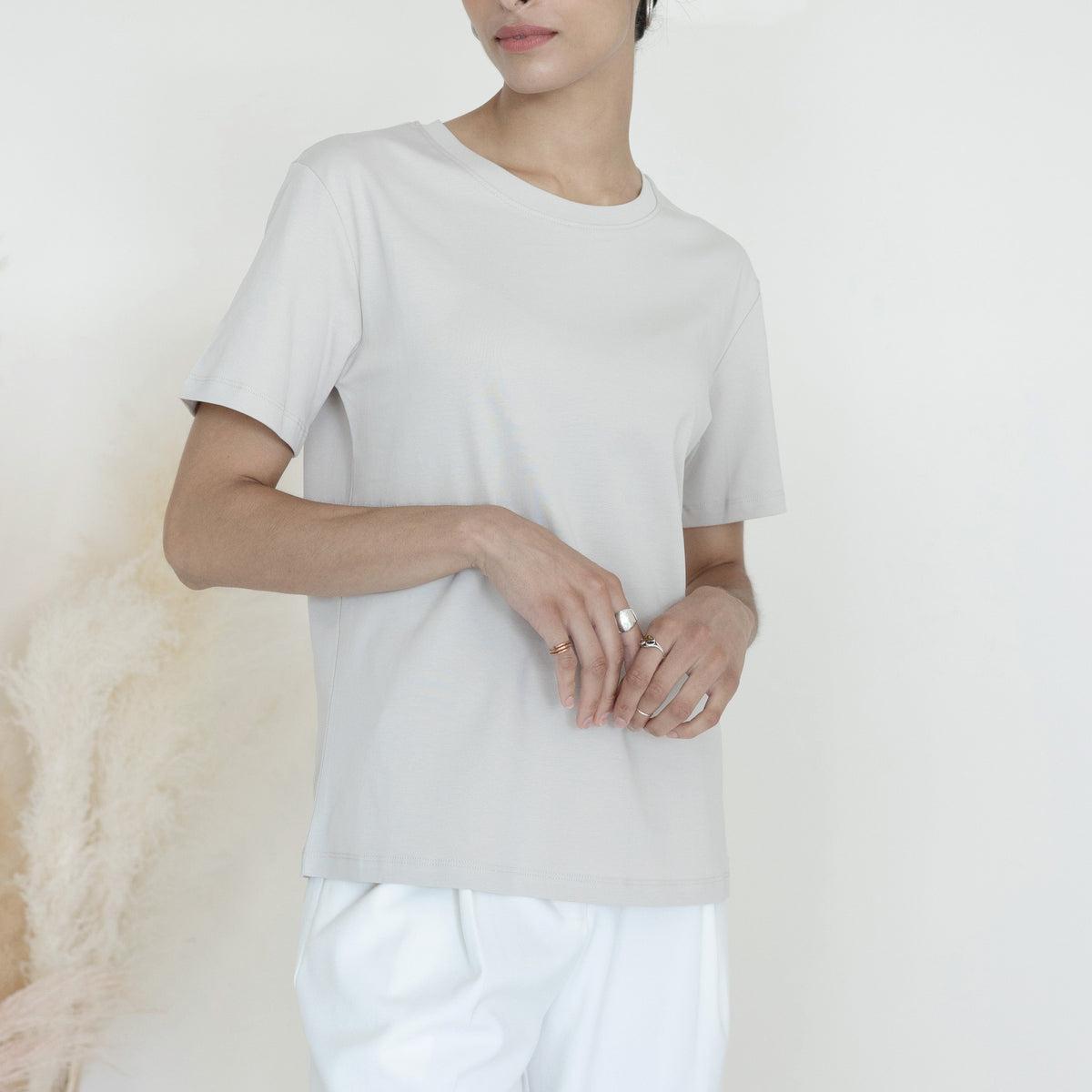 The Basic Everyday Tee Loose Fit Sand Product Image