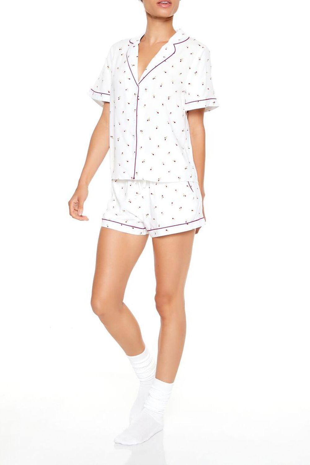 Floral Shirt & Shorts Pajama Set | Forever 21 Product Image