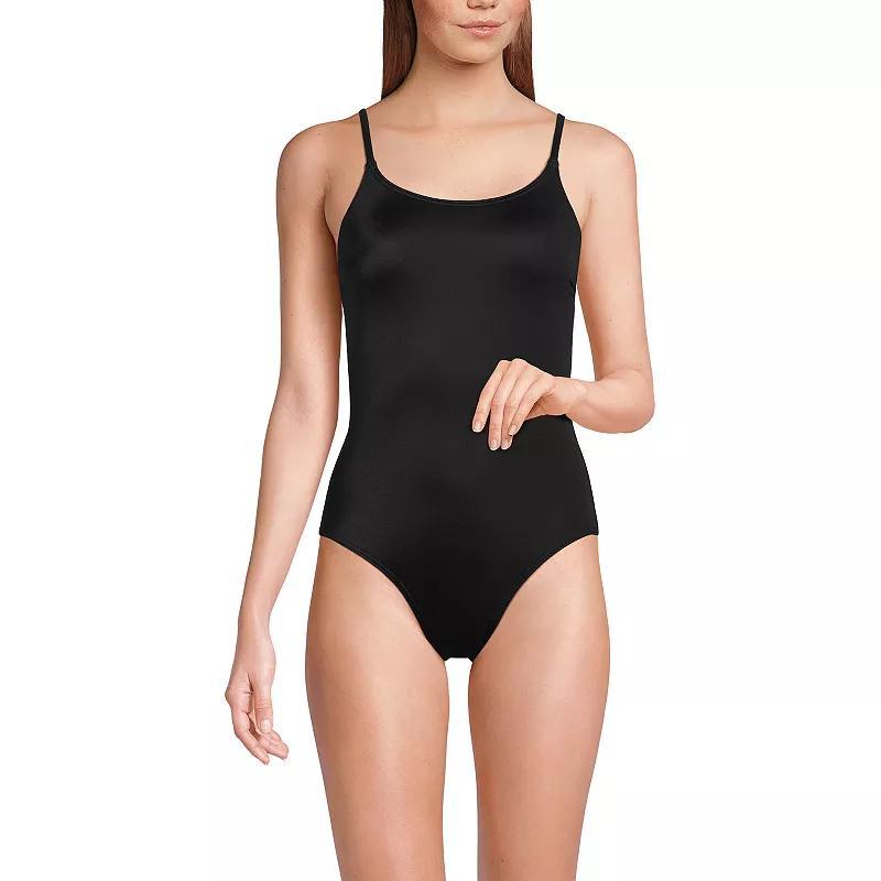 Womens Lands End Chlorine Resistant High Leg One-Piece Swimsuit Product Image