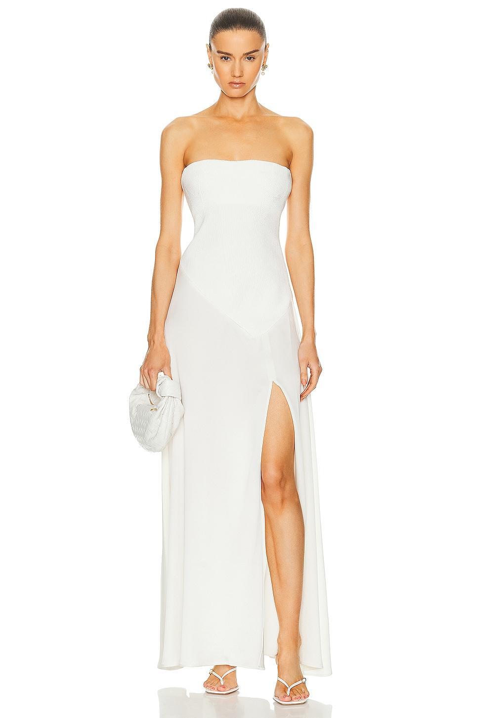 SIMKHAI Kory Midi Dress Ivory. (also in L, S, XS). Product Image