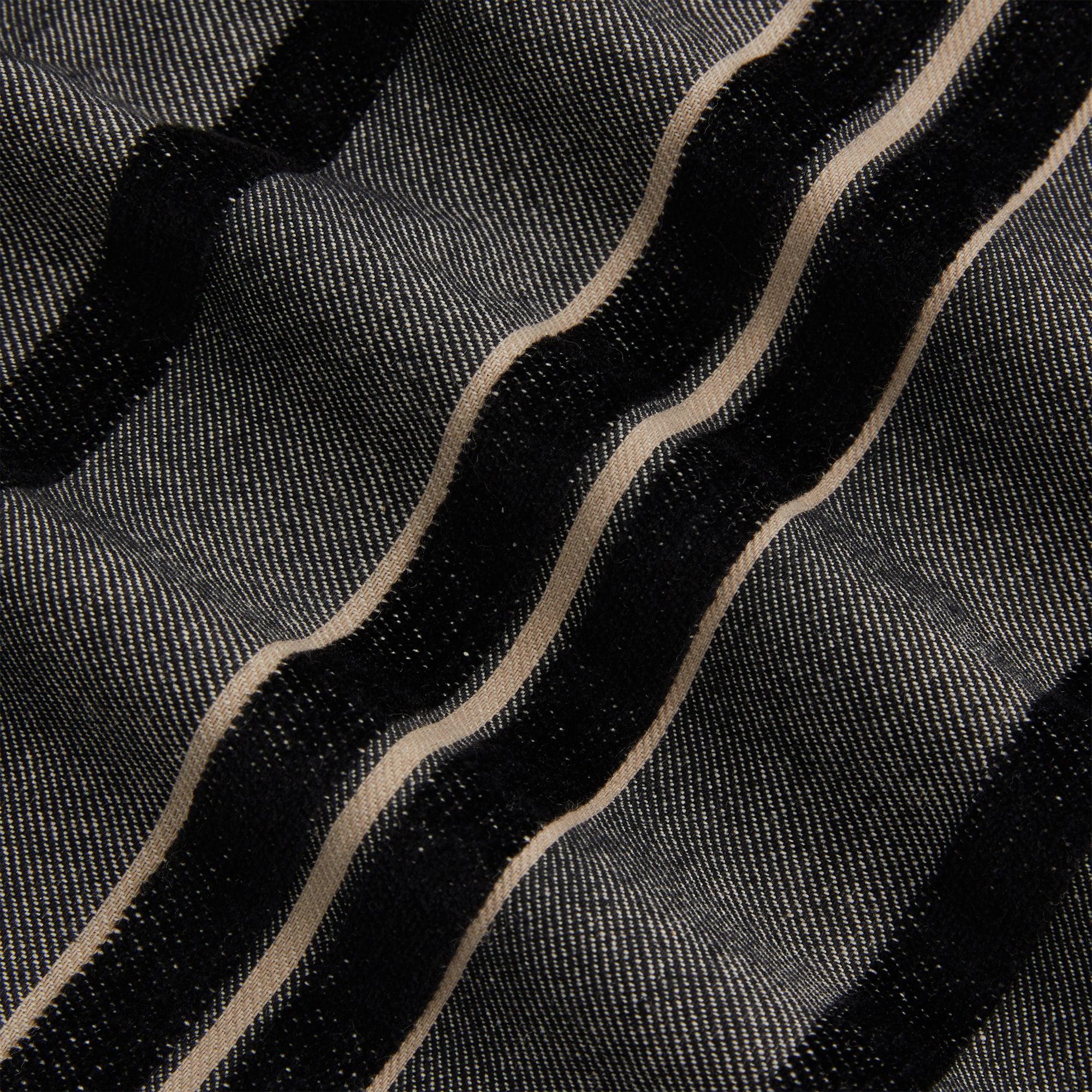 Kith Striped Flannel Boxy Collared Overshirt - Black Male Product Image