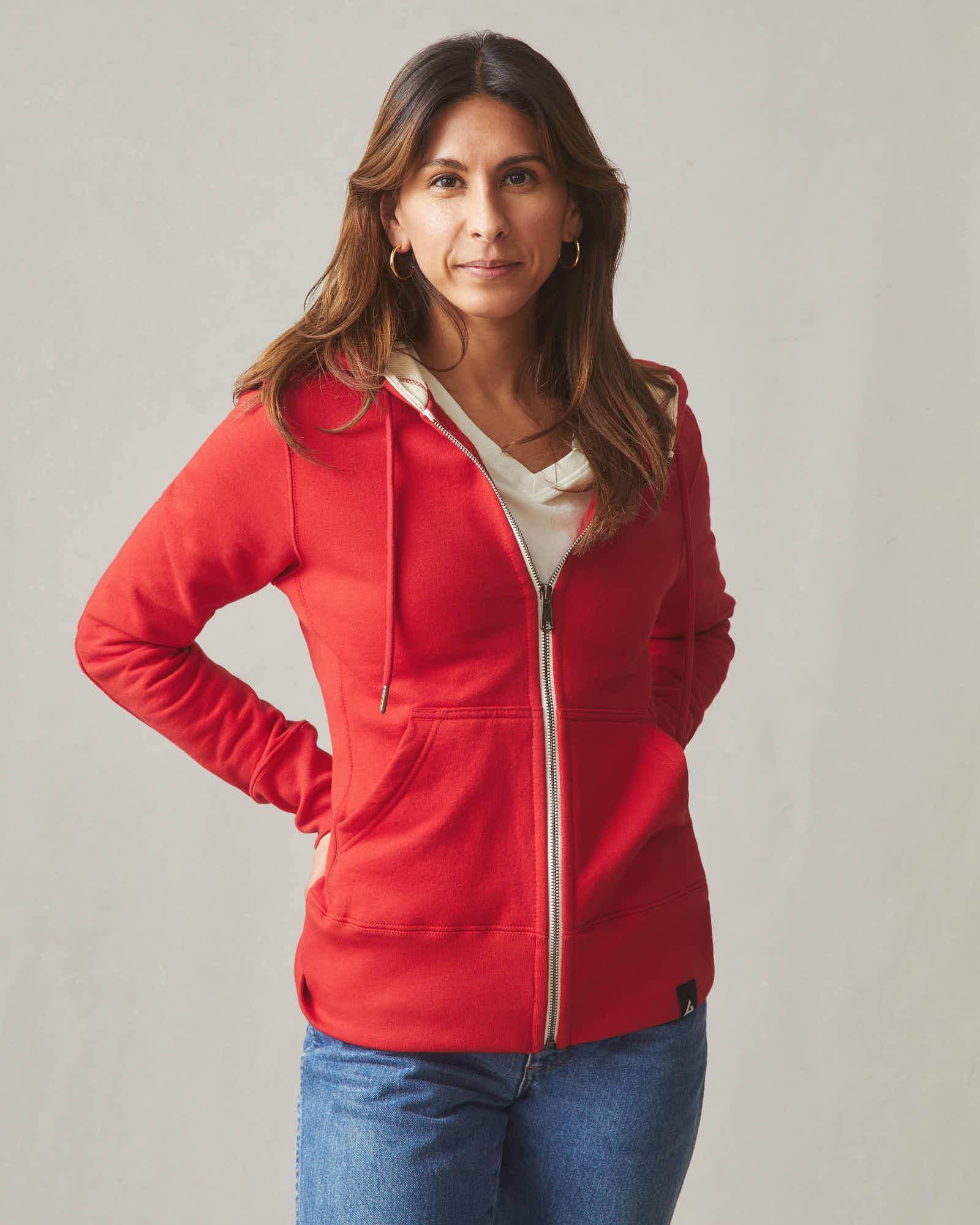 Classic Full Zip Waffle Hood - Salsa Product Image