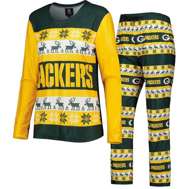 Womens FOCO Bay Packers Holiday Ugly Pajama Set Product Image