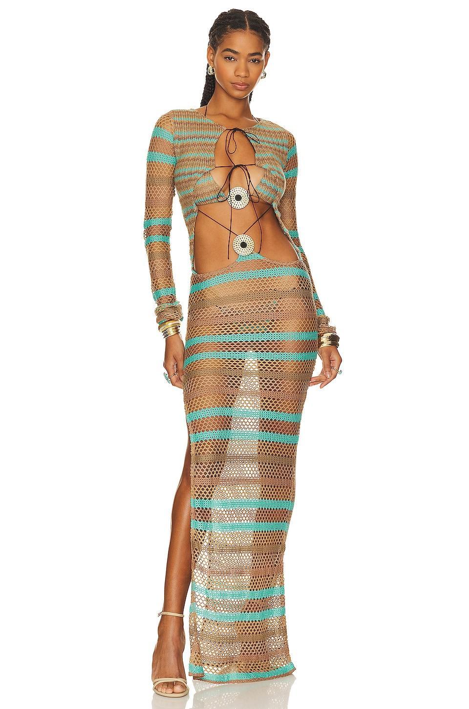 Allure Stripe Knitted Maxi Dress Jaded London Product Image