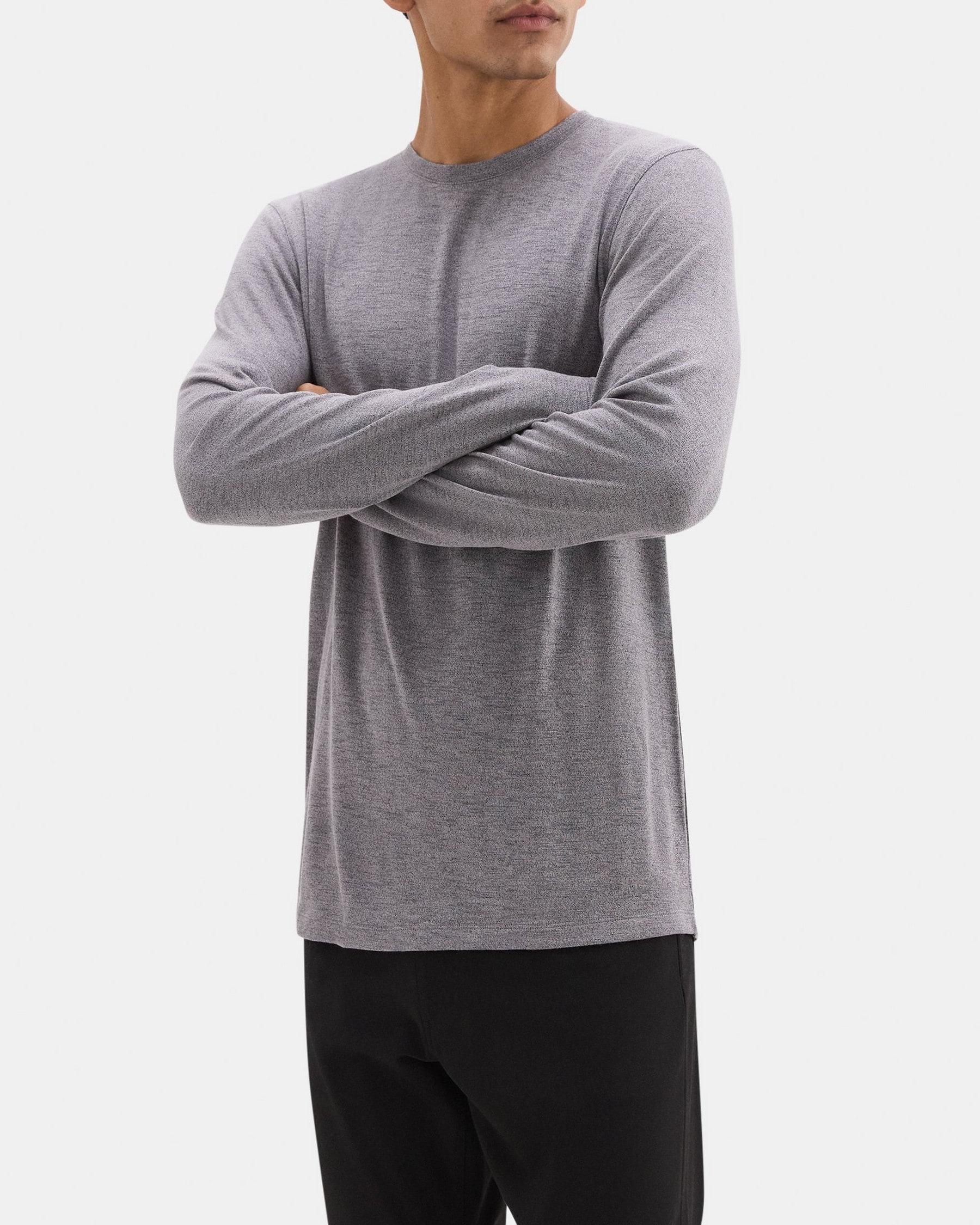 Crewneck Long-Sleeve Tee in Modal Blend Jersey Product Image