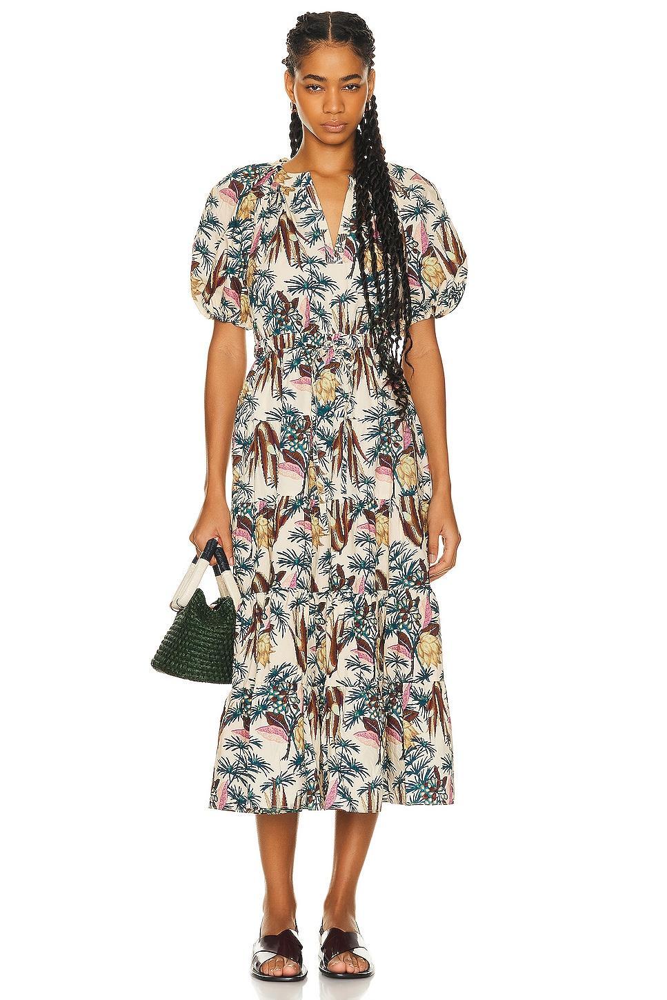 Ulla Johnson Olina Dress White,Green. (also in ). Product Image