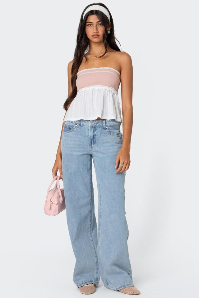 Rena Ribbed Peplum Tube Top Product Image