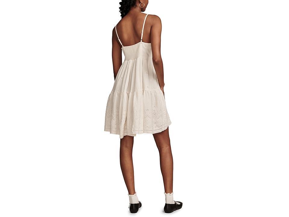 Lucky Brand Pintuck Bodice Tiered Mini (Whisper ) Women's Dress Product Image