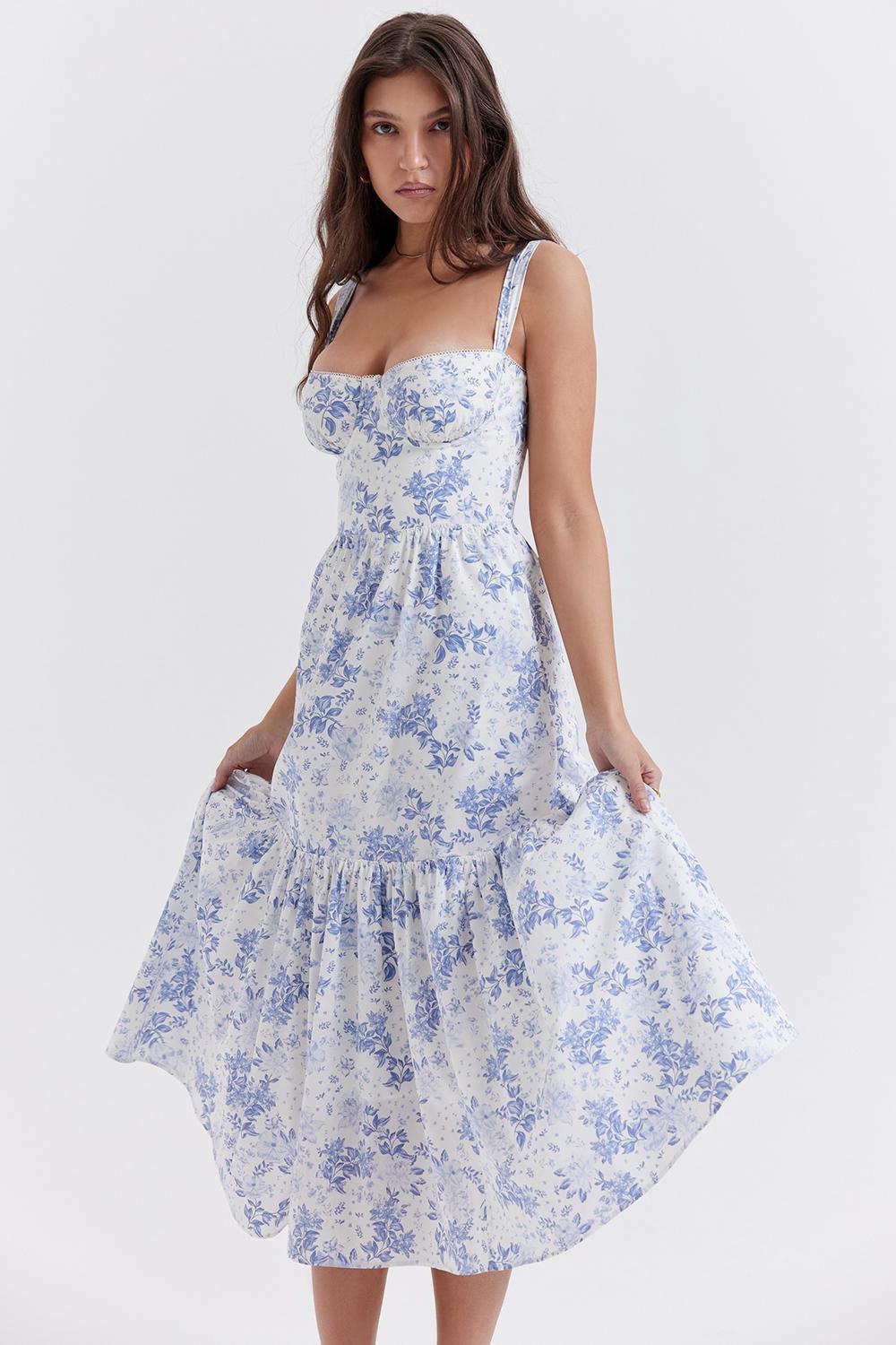 Elia Blue Print Midi Sundress - SALE Product Image