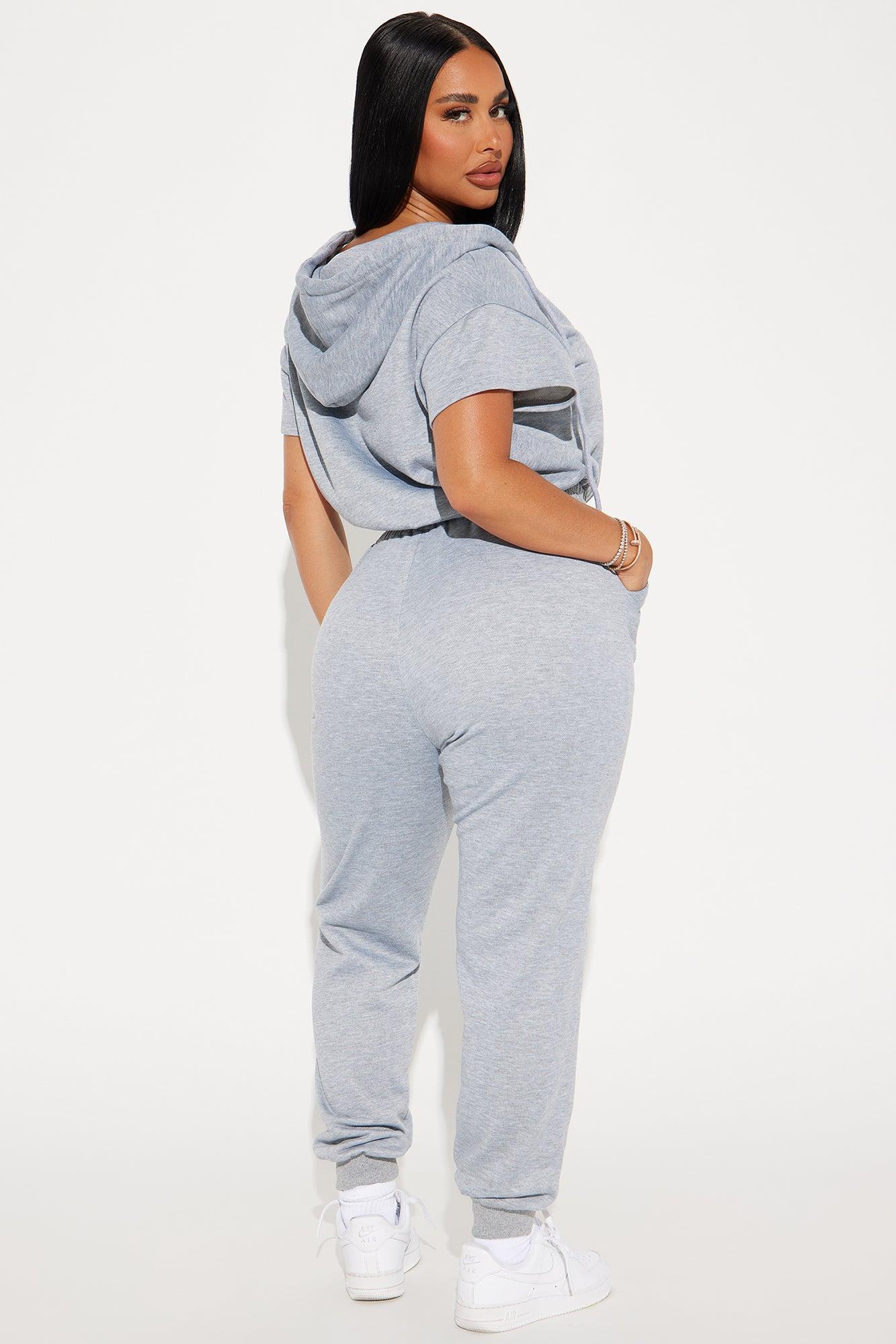 Stella Short Sleeve Jumpsuit - Heather Grey Product Image