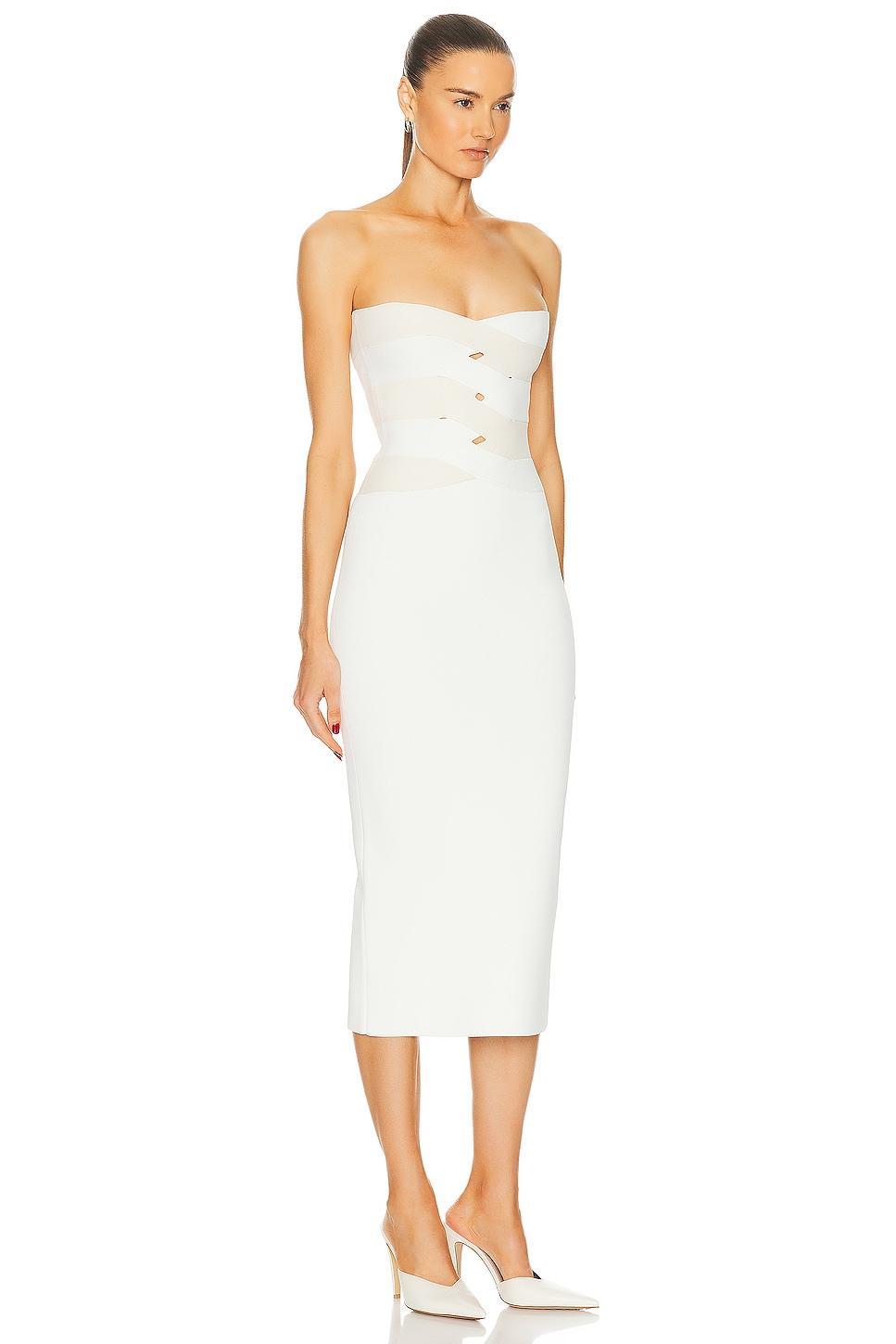 Dion Lee Interlocking Weave Midi Dress in Ivory & Ecru - Ivory. Size L (also in ). Product Image