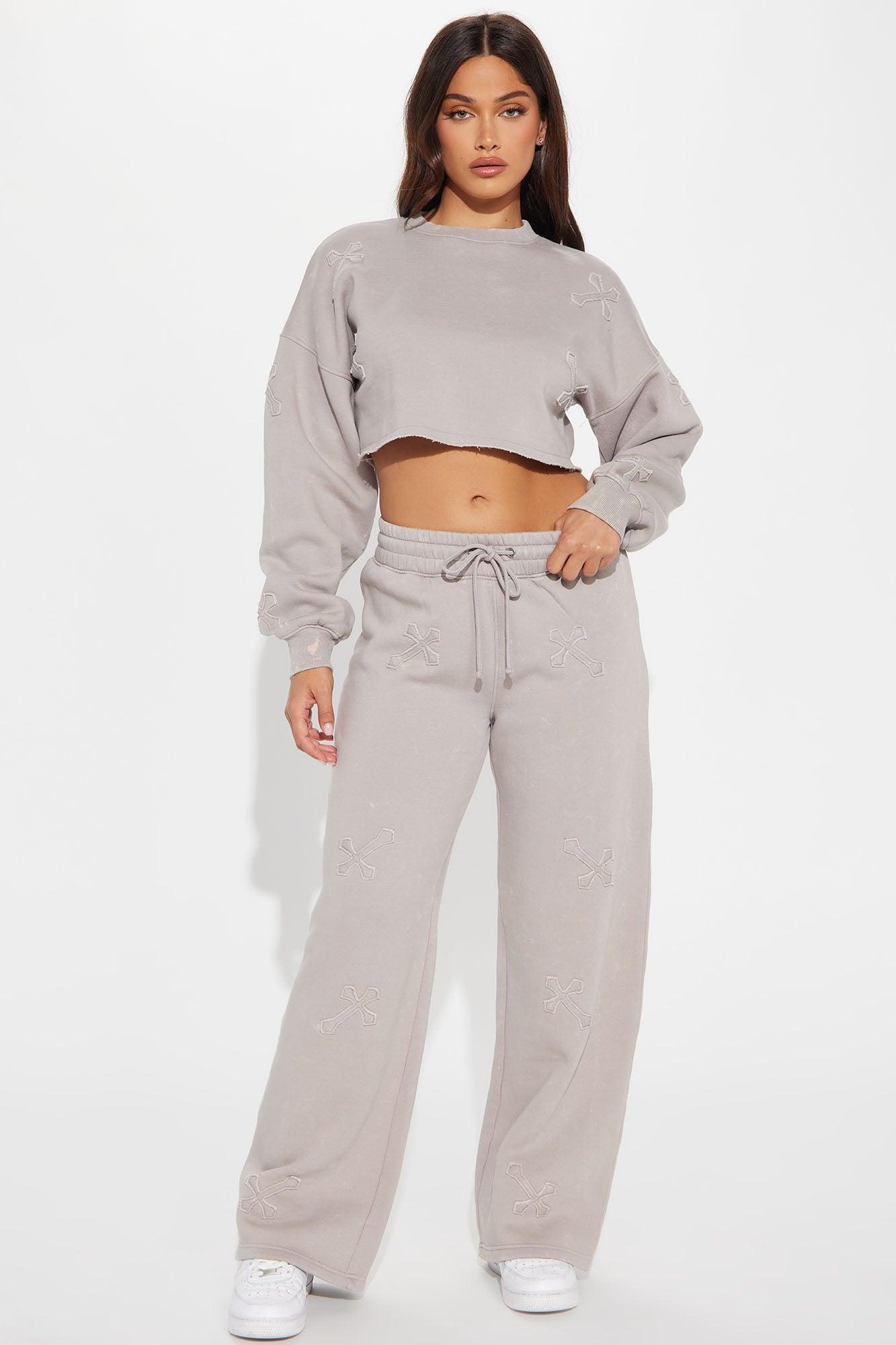 Wake Up Blessed Washed Pant - Grey/combo product image