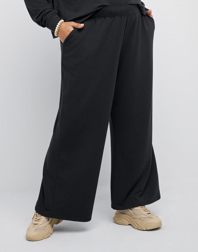 Hanes Originals Womens Fleece Palazzo Pants, 28.5 (Plus Size) Black 2X Product Image