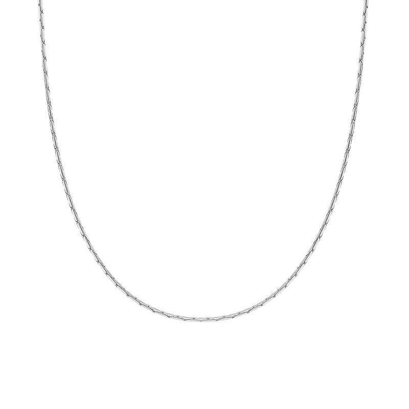 PRIMROSE Sterling Silver Diamond Cut Rounded Snake Chain Necklace, Womens Grey Product Image