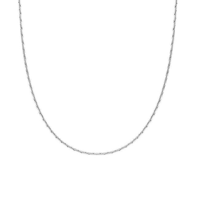 PRIMROSE Sterling Silver Diamond Cut Rounded Snake Chain Necklace, Womens Product Image