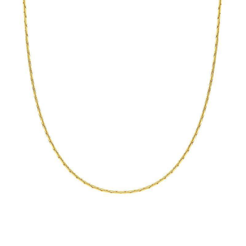 PRIMROSE Sterling Silver Diamond Cut Rounded Snake Chain Necklace, Womens Gold Tone Product Image