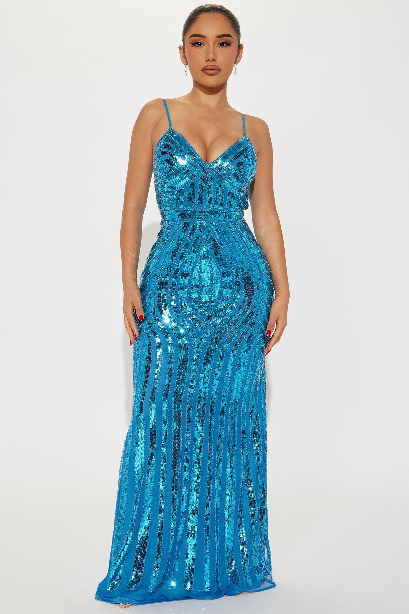 Celine Sequin Gown - Aqua product image