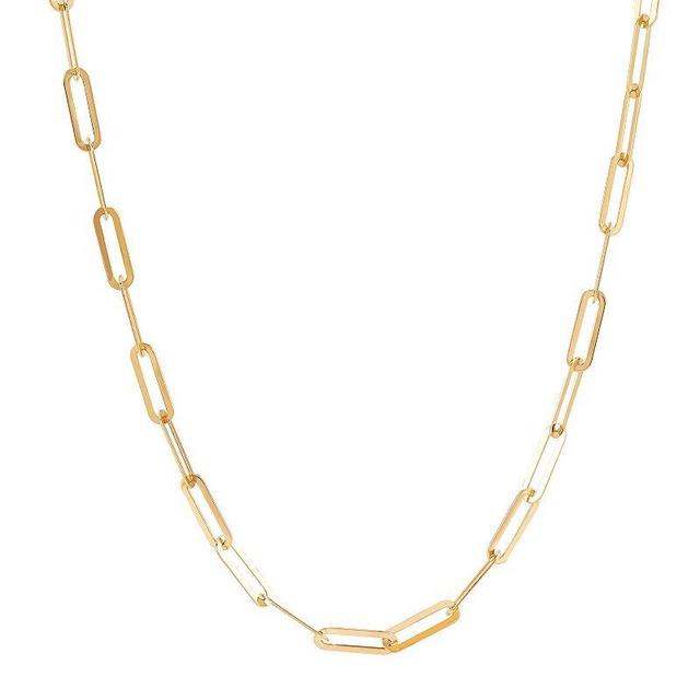 Everlasting Gold 10k Gold Paper Clip Chain Necklace, Womens Product Image