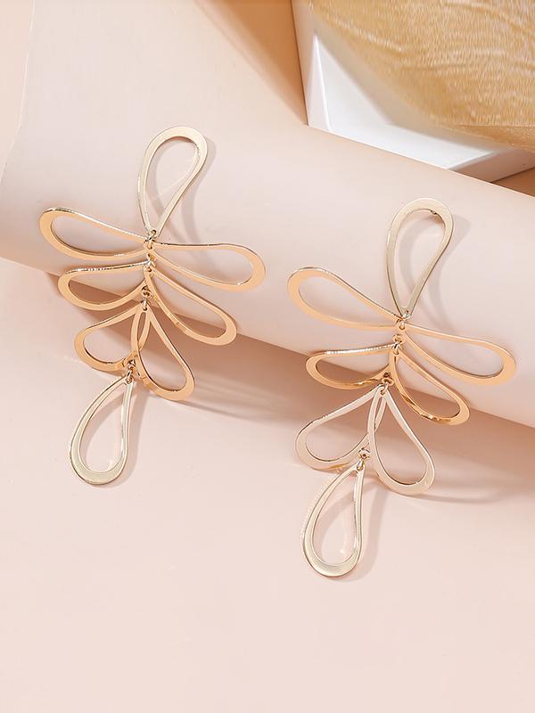 Flower Shape Hollow Tasseled Ear-Ring Product Image