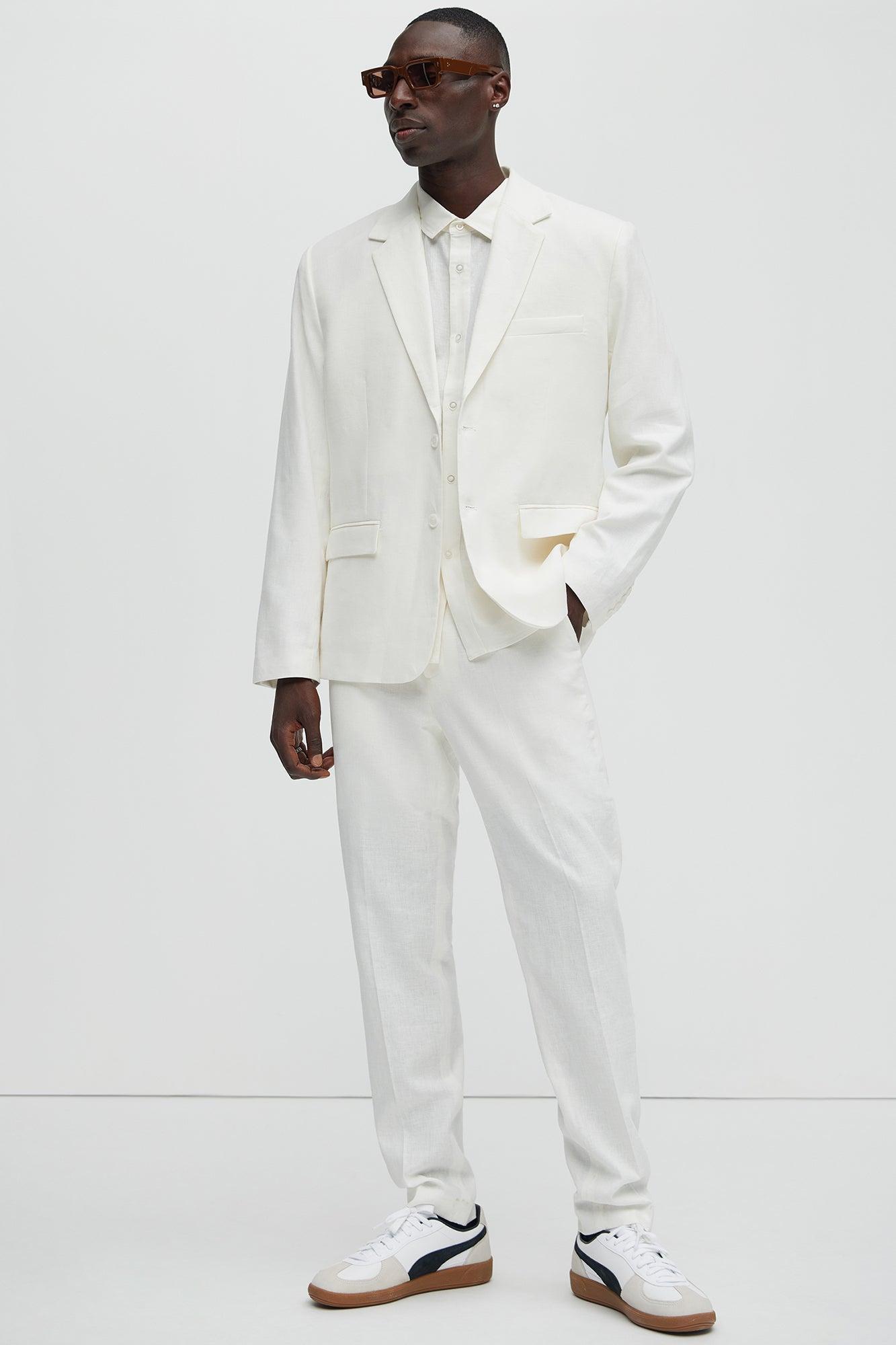 Bahamas Linen Suit Jacket - White Product Image