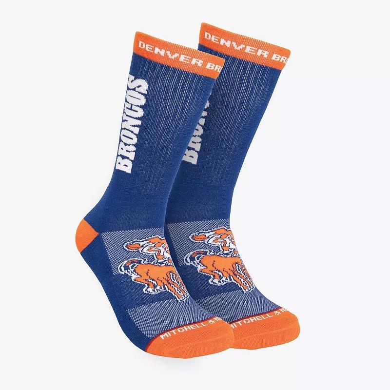 Mens Mitchell & Ness Royal Denver Broncos Throwback Kick Off Crew Socks Product Image