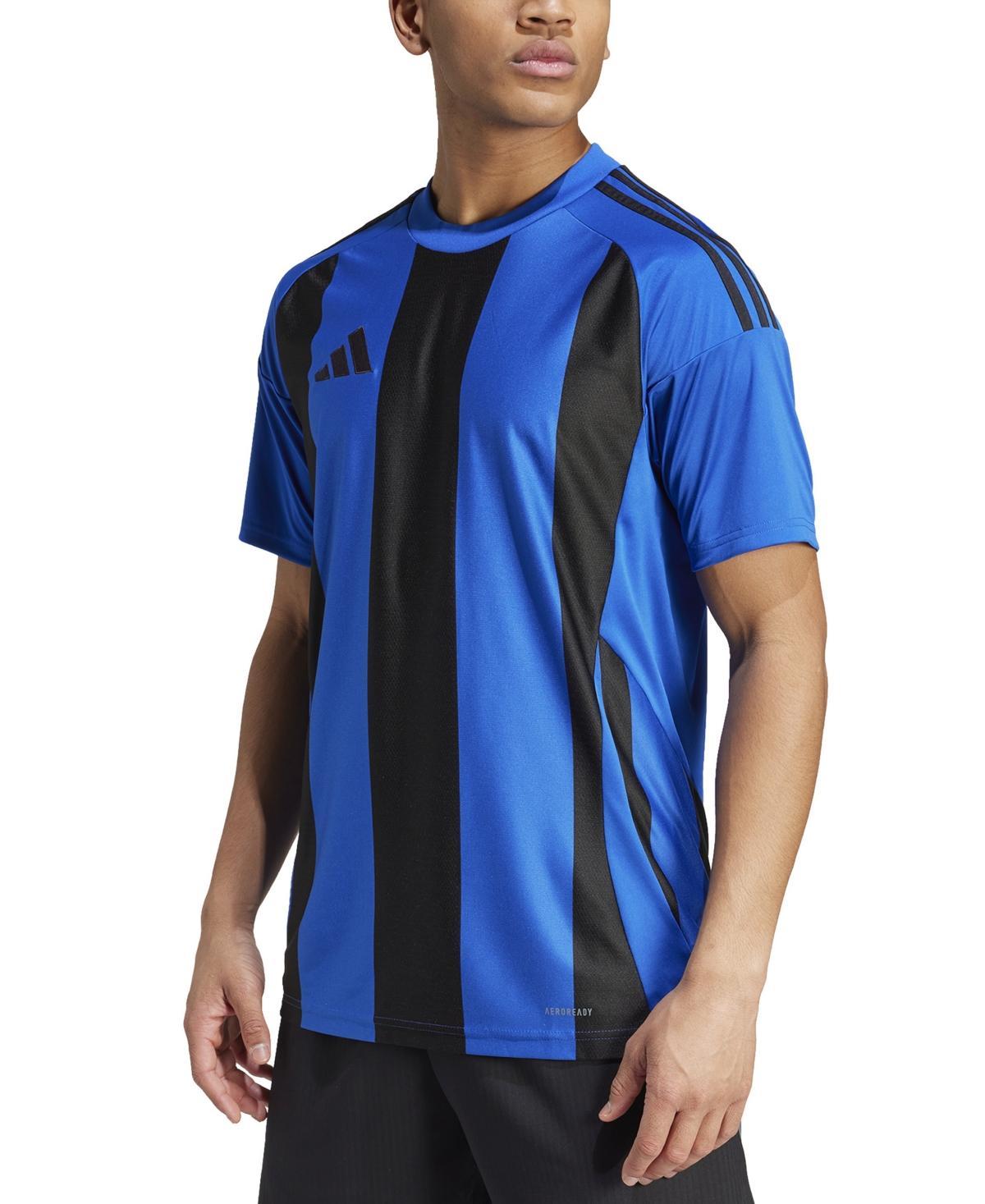 adidas Mens Stripe Logo Jersey T-Shirt - Burg / Nvy Product Image