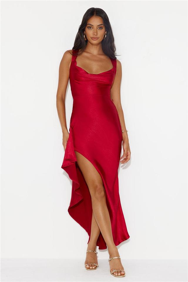 Flashy Sorièe Satin Maxi Dress Red Product Image