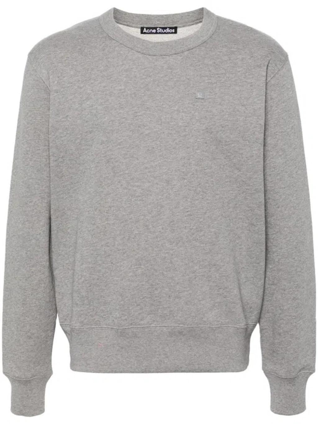 ACNE STUDIOS Fairah X M Face Crewneck Sweatshirt In Light Grey Product Image