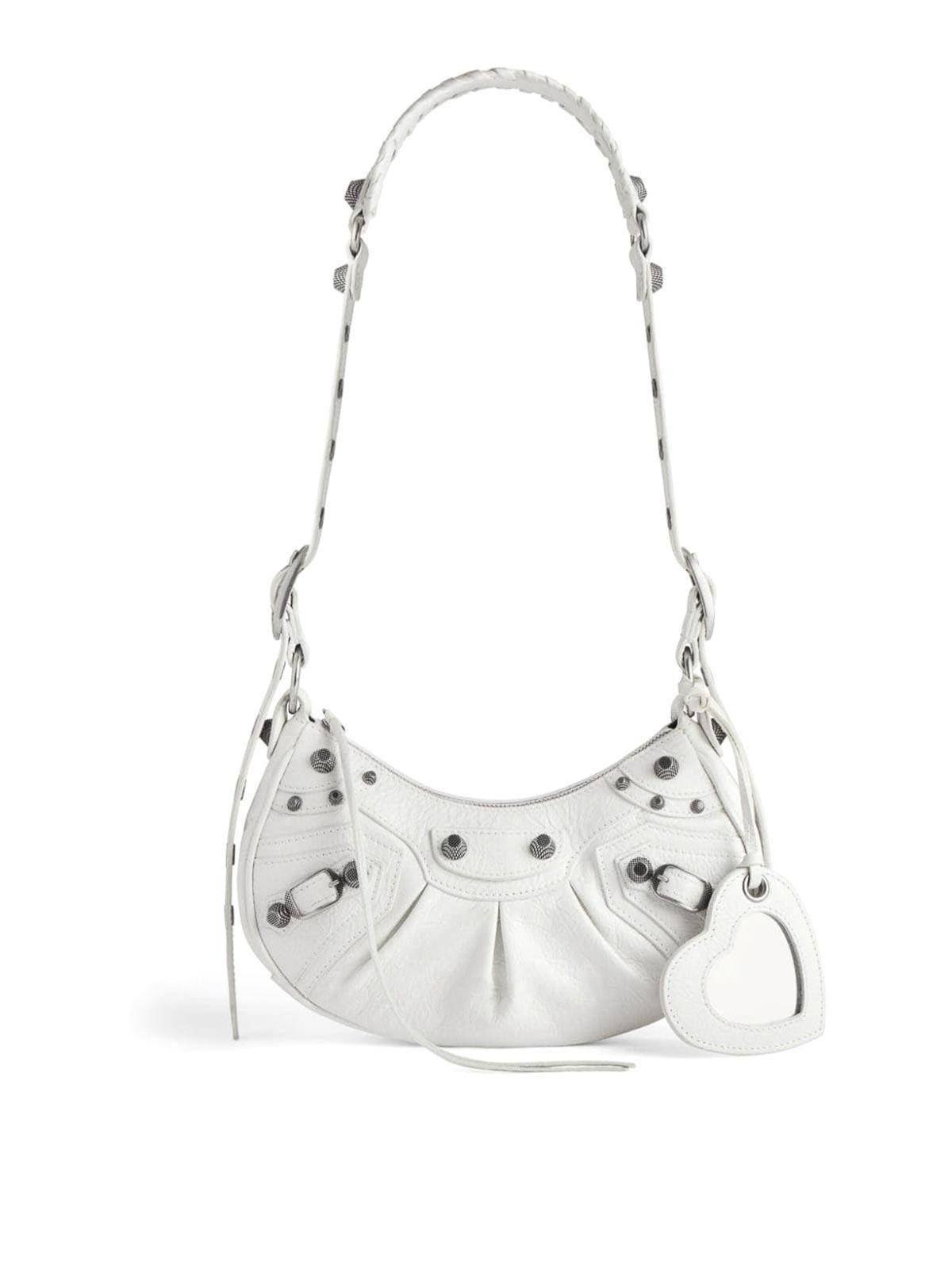 BALENCIAGA Xs Le Cagole Shoulder Bag In White Product Image