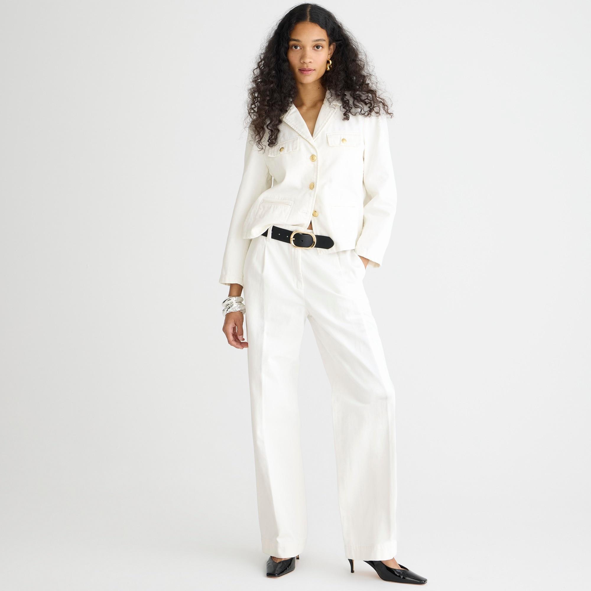 Wide-leg essential jean in white Product Image