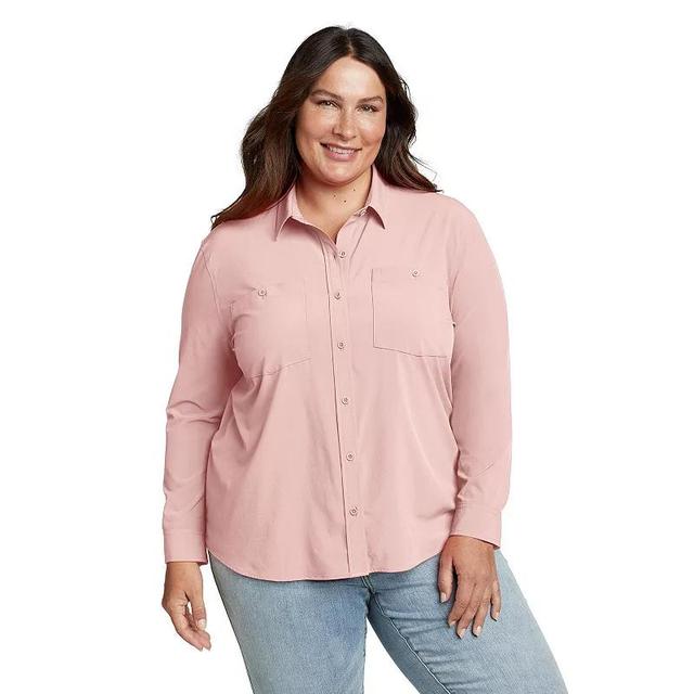 Plus Size Eddie Bauer Departure 3.0 Long Sleeve Collared Button Down Shirt, Womens Product Image