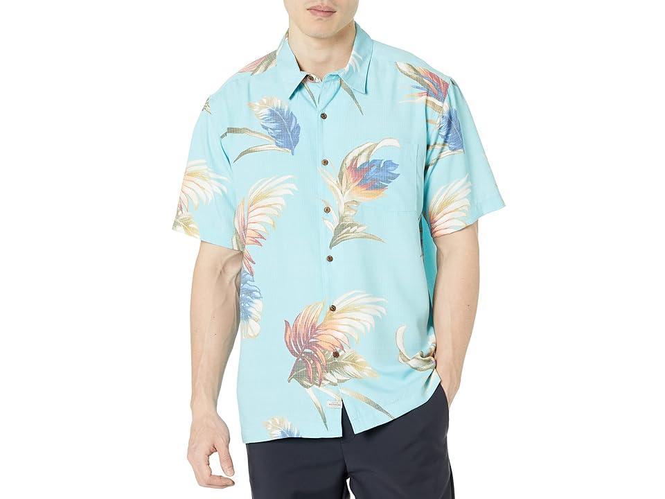 Quiksilver Waterman Rainbow Floral Short Sleeve Woven (Aquatic) Men's Clothing Product Image