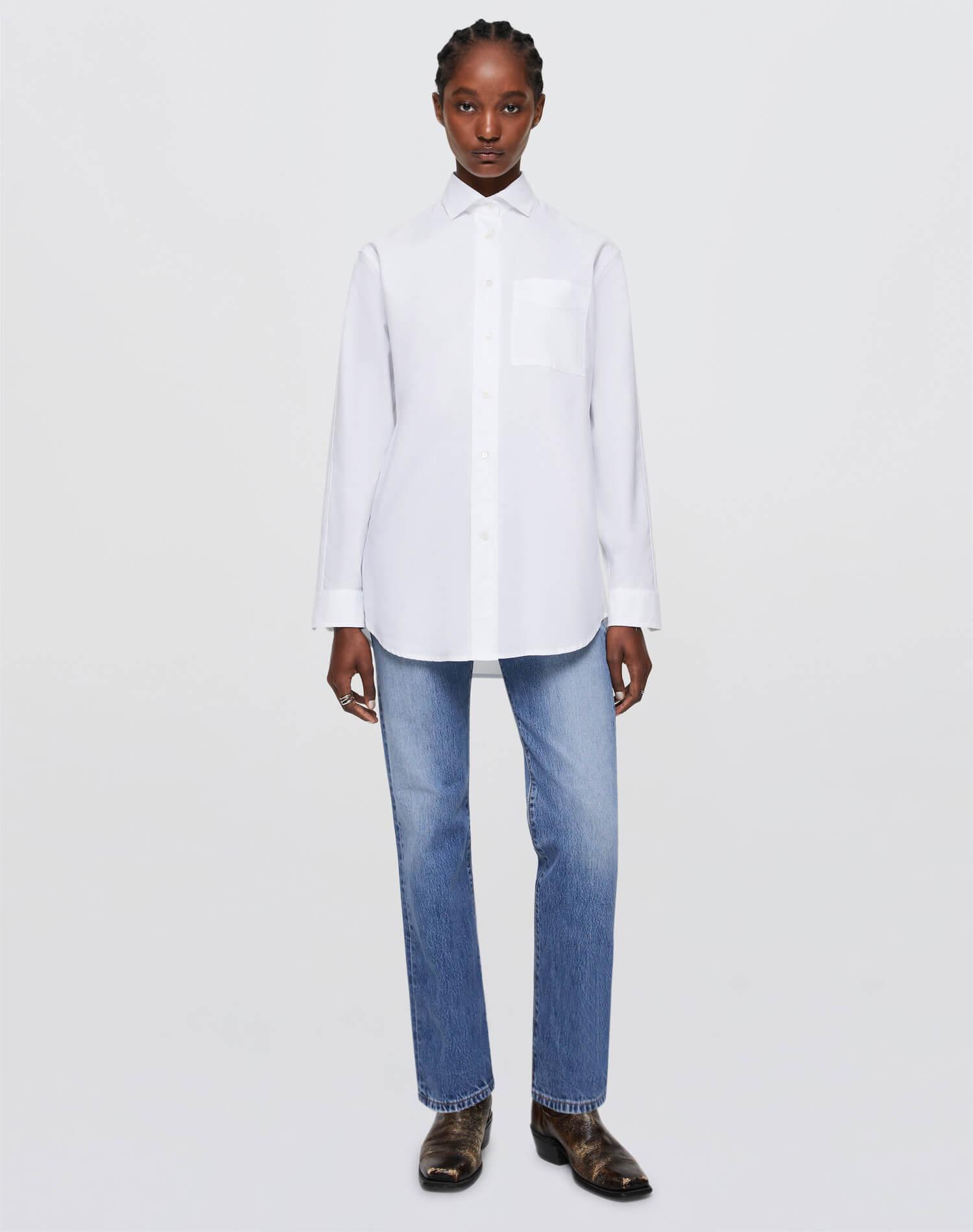 Oversized Button Up - White Female Product Image