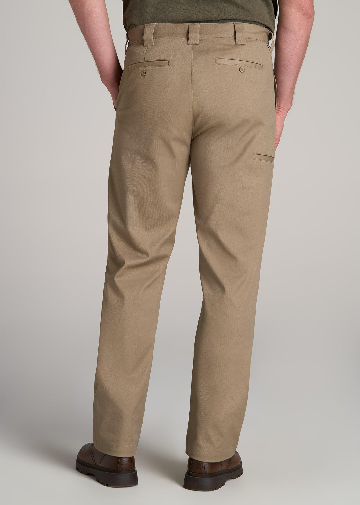 LJ&S Stretch Twill STRAIGHT-LEG Work Pants for Tall Men in Dusty Khaki Product Image