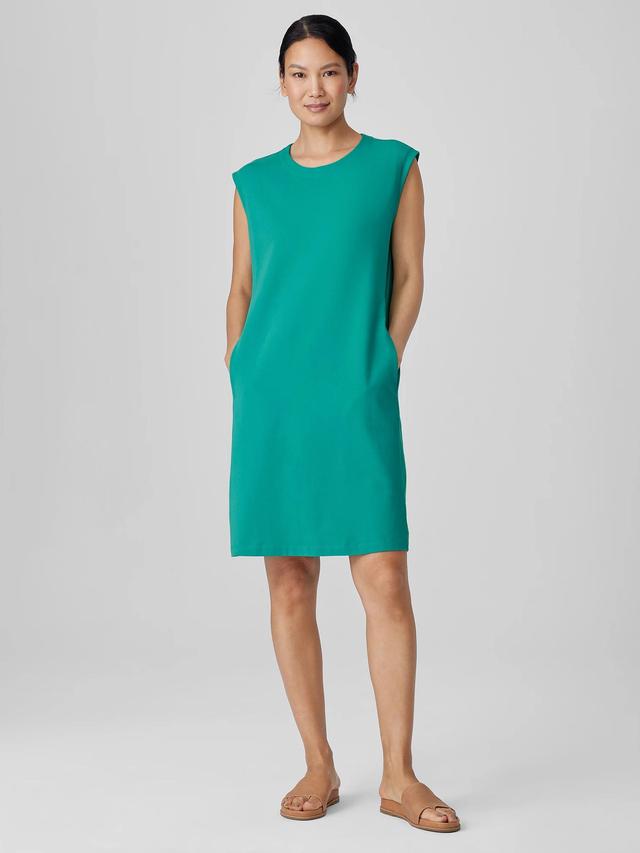 EILEEN FISHER Pima Cotton Stretch Jersey Round Neck Dressfemale Product Image