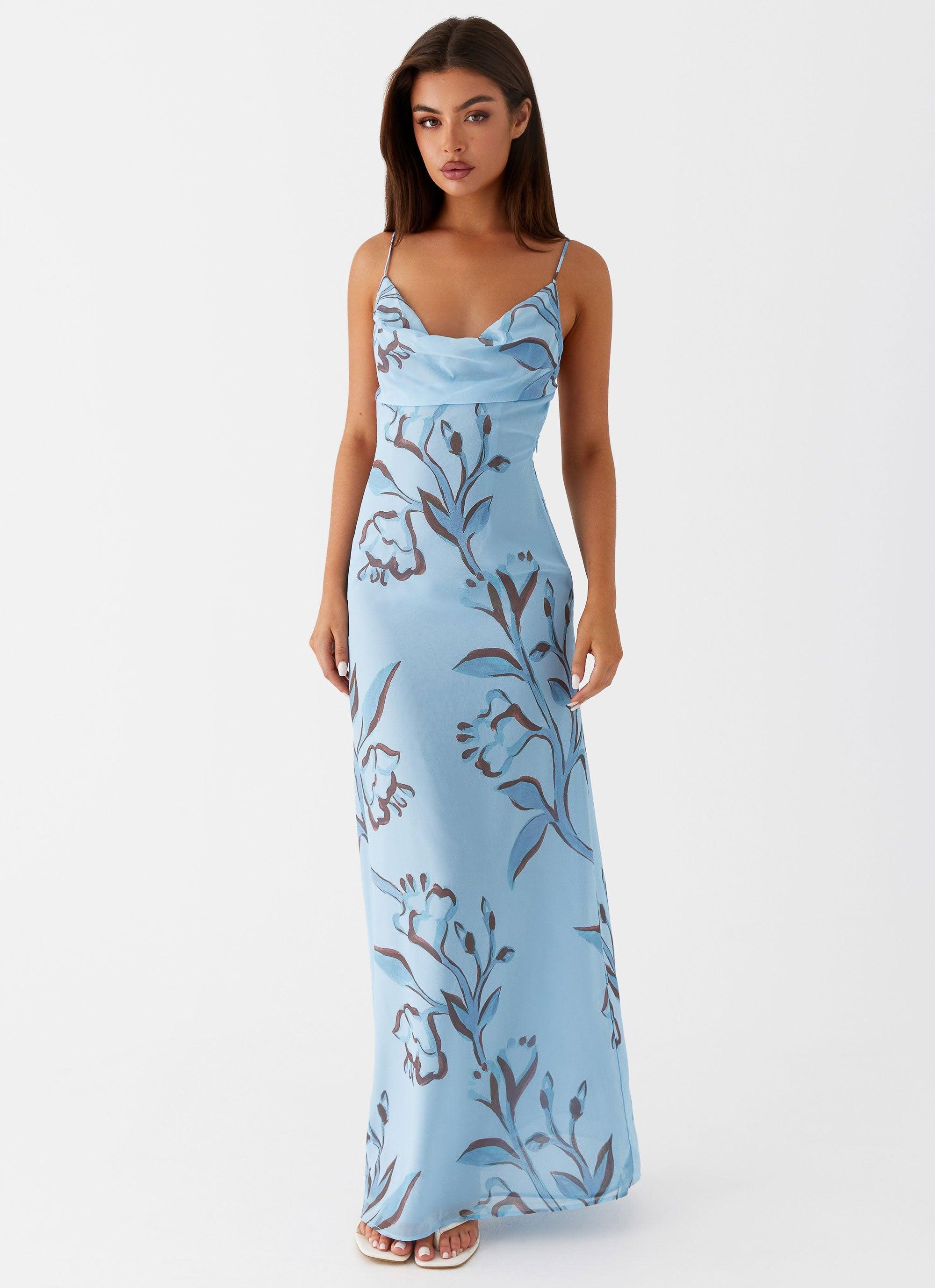 Felicia Daisy Maxi Dress - Blue Floral Product Image