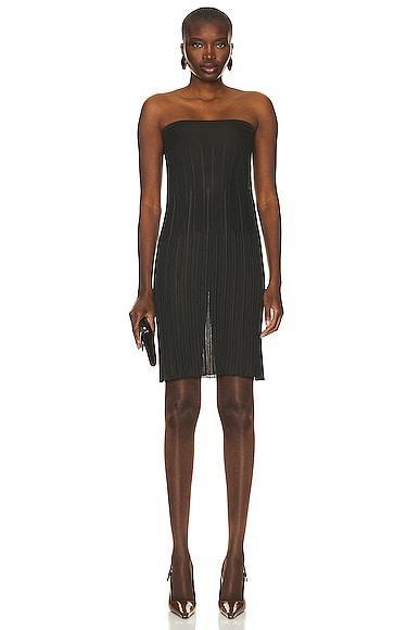 Saint Laurent Sheer Strapless Dress Olive. (also in M). Product Image