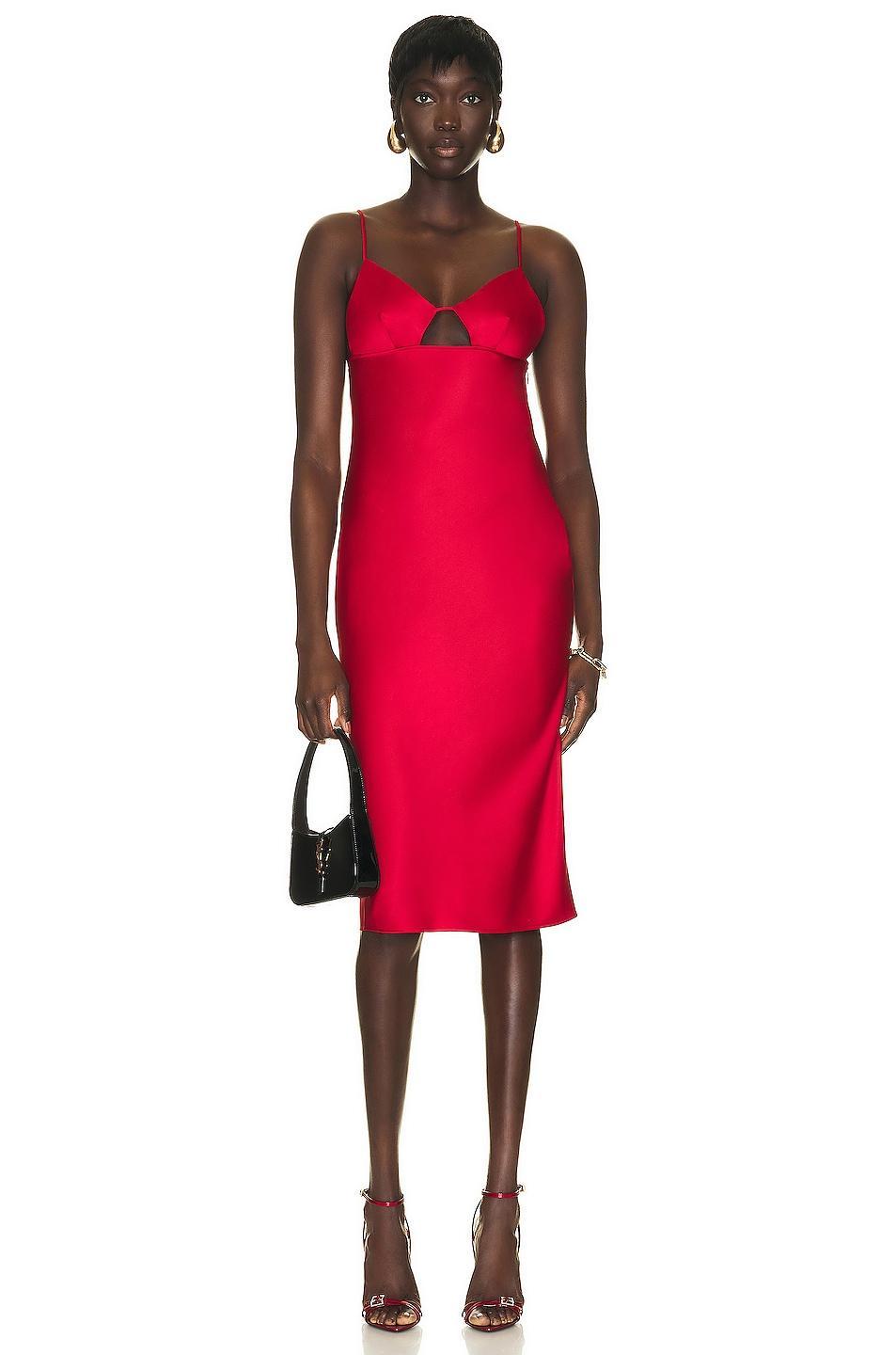 fleur du mal Eco Luxe Keyhole Slip Dress Red. (also in ). Product Image